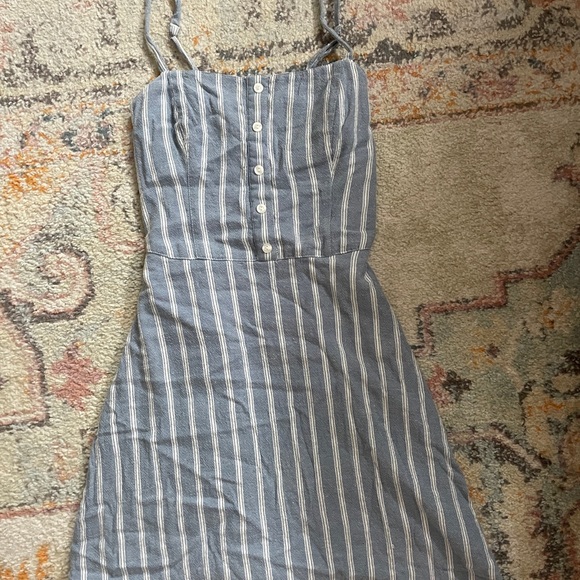 Hollister Blue and White Striped Midi Dress - Picture 1 of 5